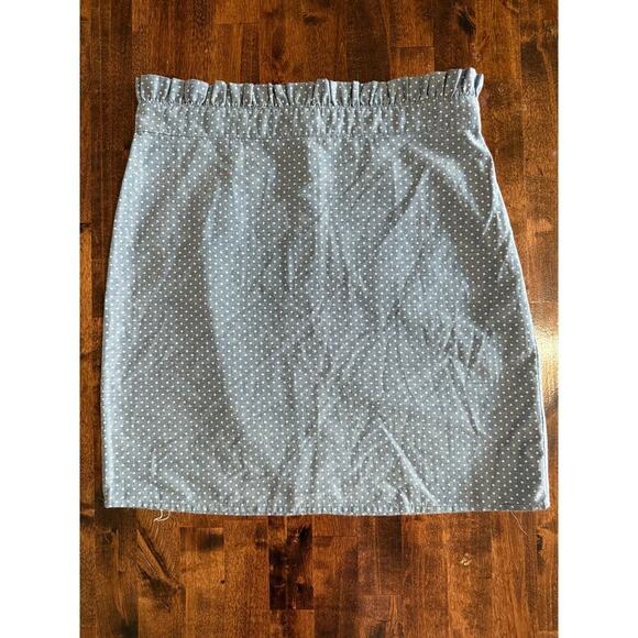 Molly Green Chambray Polka Dot Ruffled Waist Skirt size Medium - Picture 2 of 6